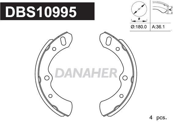 Danaher DBS10995 Brake shoe set DBS10995