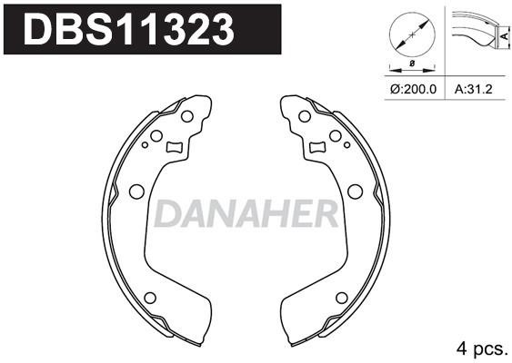 Danaher DBS11323 Brake shoe set DBS11323