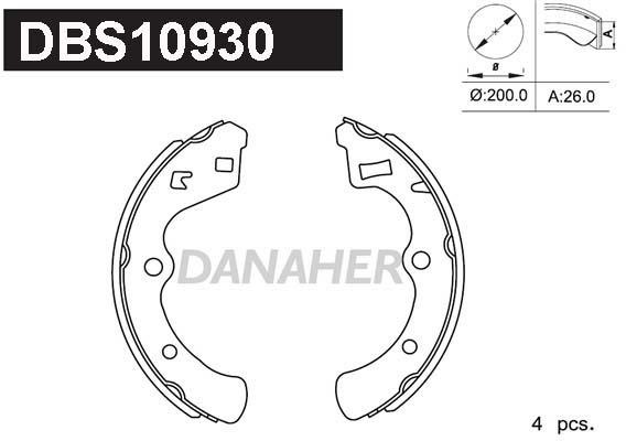 Danaher DBS10930 Brake shoe set DBS10930