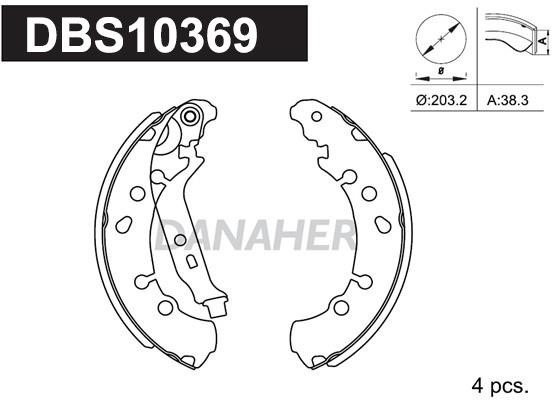 Danaher DBS10369 Brake shoe set DBS10369