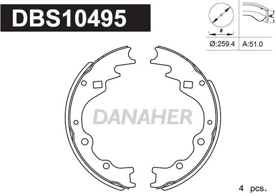 Danaher DBS10495 Brake shoe set DBS10495