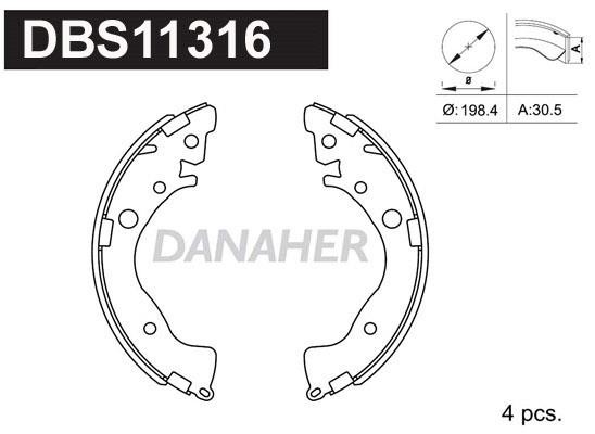 Danaher DBS11316 Brake shoe set DBS11316