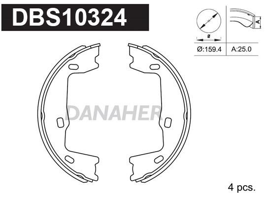Danaher DBS10324 Parking brake shoes DBS10324