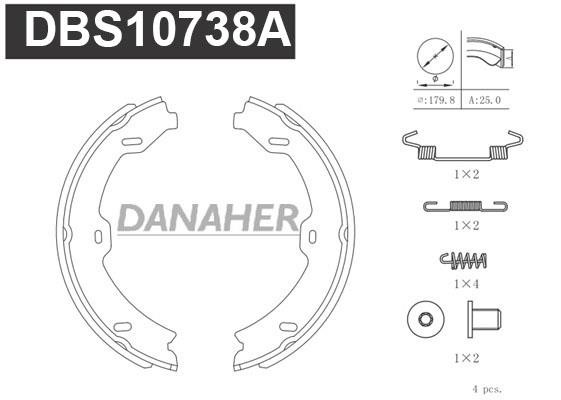 Danaher DBS10738A Parking brake shoes DBS10738A
