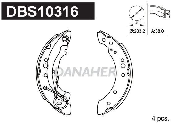 Danaher DBS10316 Brake shoe set DBS10316