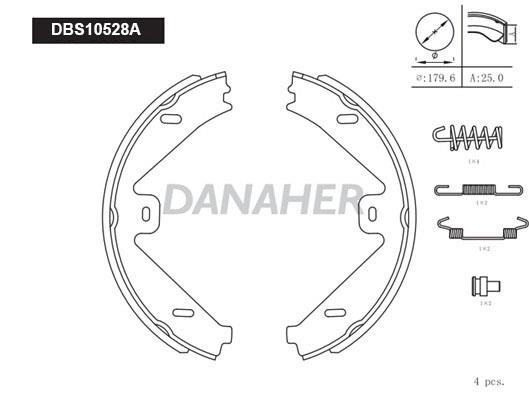 Danaher DBS10528A Parking brake shoes DBS10528A