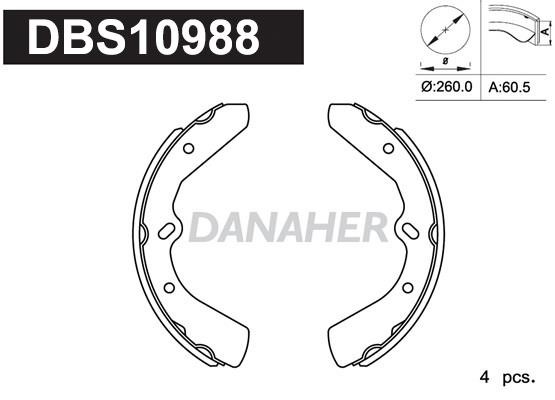 Danaher DBS10988 Brake shoe set DBS10988