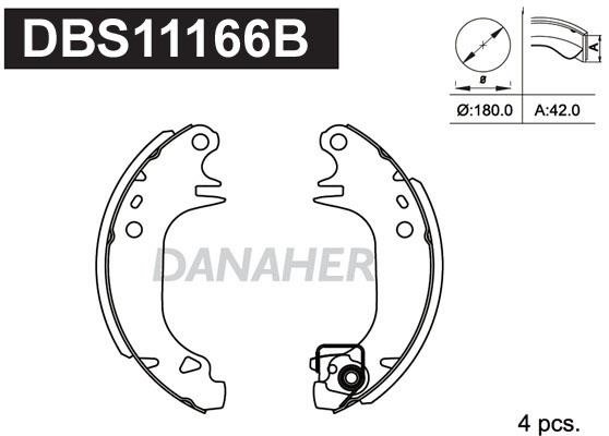 Danaher DBS11166B Brake shoe set DBS11166B