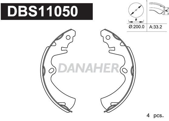 Danaher DBS11050 Brake shoe set DBS11050