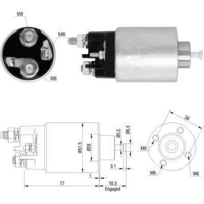 We Parts 471480157 Solenoid switch, starter 471480157
