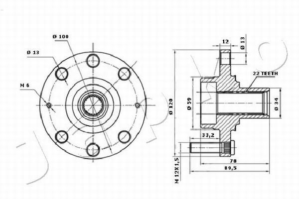 Wheel hub front Japko 410018