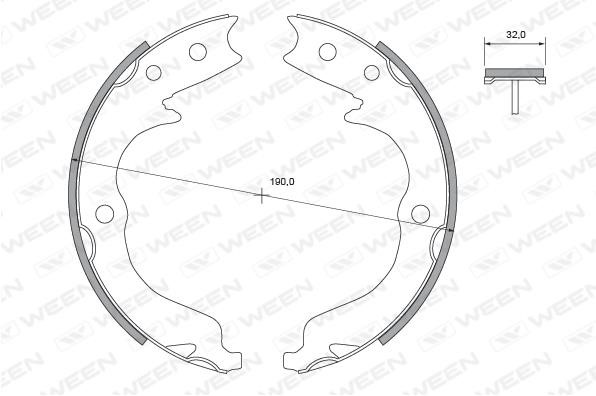 Ween 152-2455 Parking brake shoes 1522455