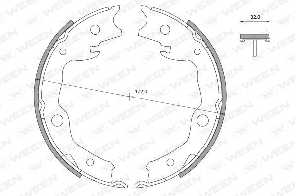 Ween 152-2456 Parking brake shoes 1522456