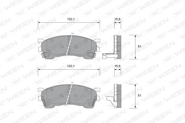 Ween 151-1665 Brake Pad Set, disc brake 1511665