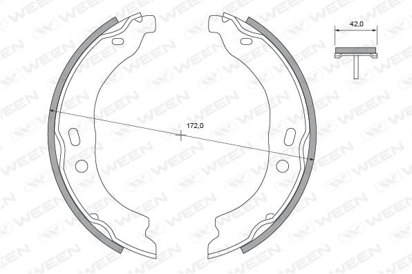 Ween 152-2496 Parking brake shoes 1522496