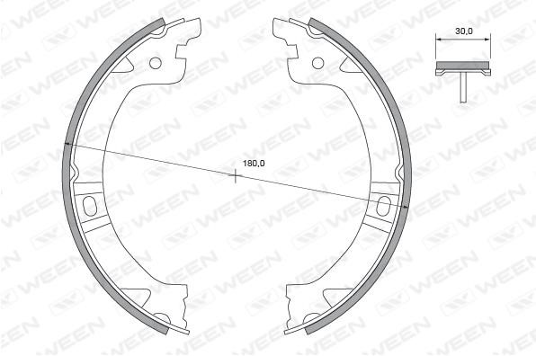 Ween 152-2500 Parking brake shoes 1522500