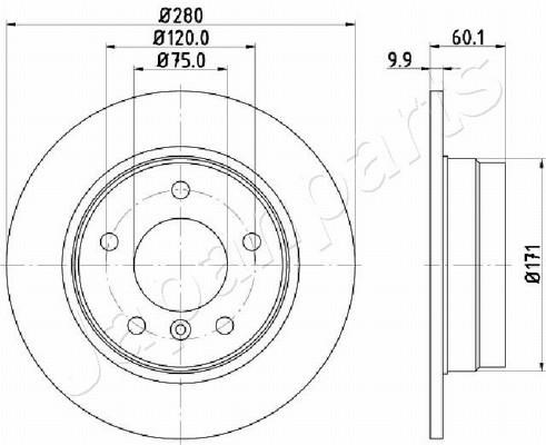 Japanparts DP-0107 Rear brake disc, non-ventilated DP0107