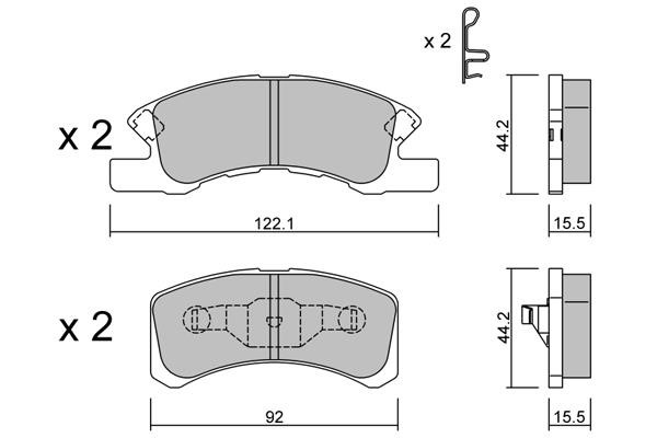Aisin BPMI-1007 Brake pad set BPMI1007 BPMI1007 Aisin Brake pad set