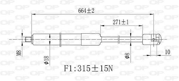 Open parts GSR6469.01 Gas hood spring GSR646901