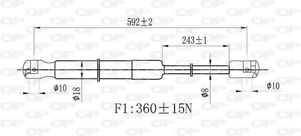 Open parts GSR6447.00 Gas hood spring GSR644700