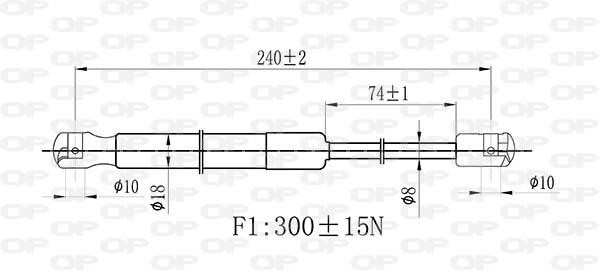 Open parts GSR6434.00 Gas hood spring GSR643400