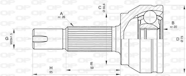 Open parts CVJ5839.10 Joint kit, drive shaft CVJ583910