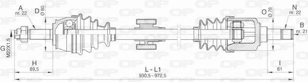 Open parts DRS6450.00 Drive shaft DRS645000