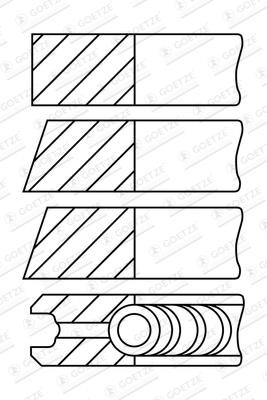 Goetze 08-526411-00 Piston rings for 1 cylinder, set, 1.00mm 0852641100