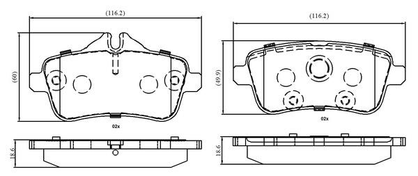 National NP3032 Brake Pad Set, disc brake NP3032