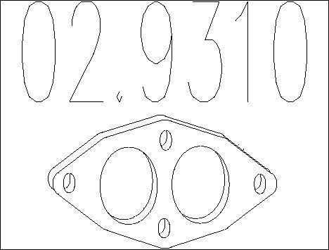 Mts 02.9310 Exhaust pipe gasket 029310
