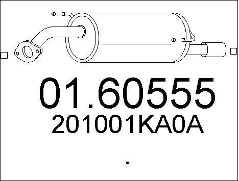 Exhaust muffler Nissan Juke: 0160555 Mts End Silencer