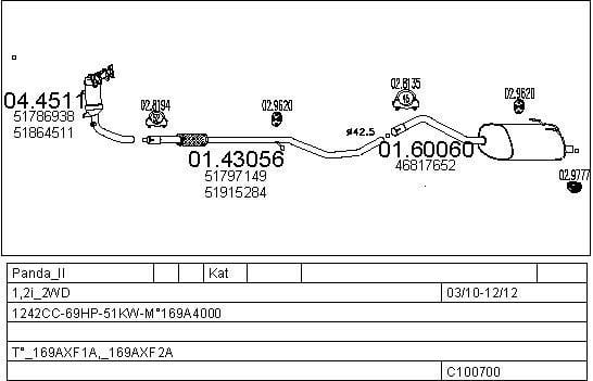 Mts C100700027405 Exhaust system C100700027405