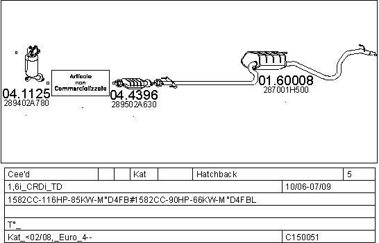 Mts C150051025122 Exhaust system C150051025122