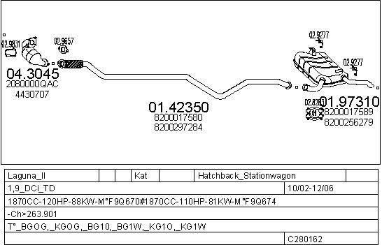 Mts C280162029545 Exhaust system C280162029545