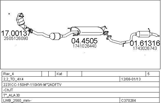 Mts C370284025089 Exhaust system C370284025089