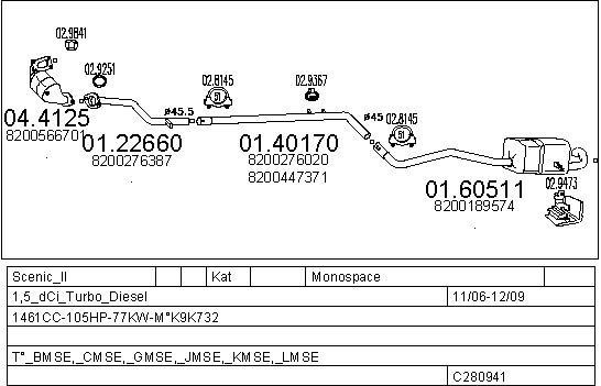 Mts C280941028227 Exhaust system C280941028227