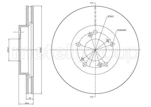 Trusting DF358 Front brake disc ventilated DF358