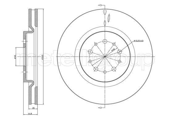 Trusting DF1616 Front brake disc ventilated DF1616