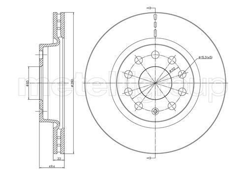 Trusting DF931 Front brake disc ventilated DF931