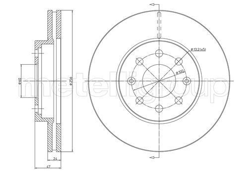 Trusting DF459 Front brake disc ventilated DF459