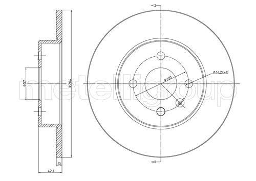 Trusting DF390 Rear brake disc, non-ventilated DF390