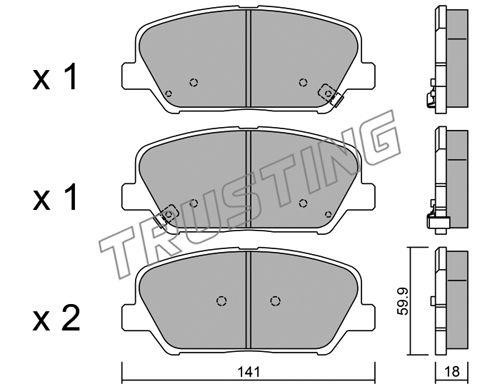 Trusting 10130 Brake Pad Set, disc brake 10130