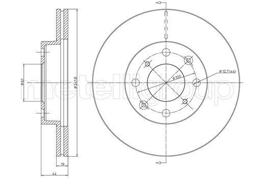 Trusting DF236 Front brake disc ventilated DF236