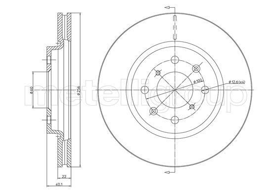 Trusting DF1462 Front brake disc ventilated DF1462