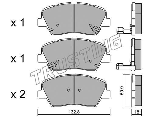 Trusting 10500 Brake Pad Set, disc brake 10500