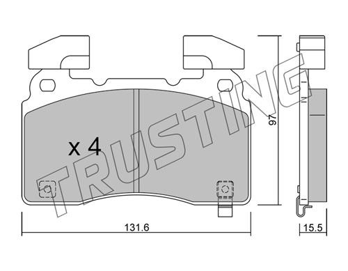 Trusting 1179.0 Brake Pad Set, disc brake 11790