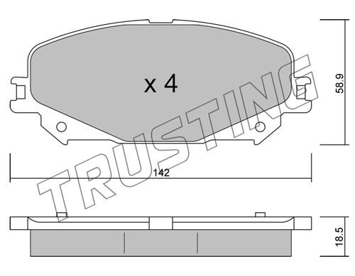 Trusting 1176.0 Brake Pad Set, disc brake 11760