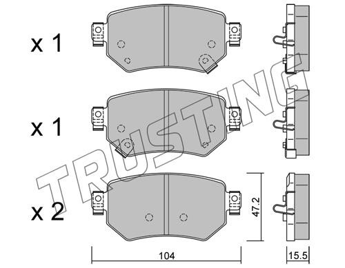 Trusting 1159.0 Brake Pad Set, disc brake 11590