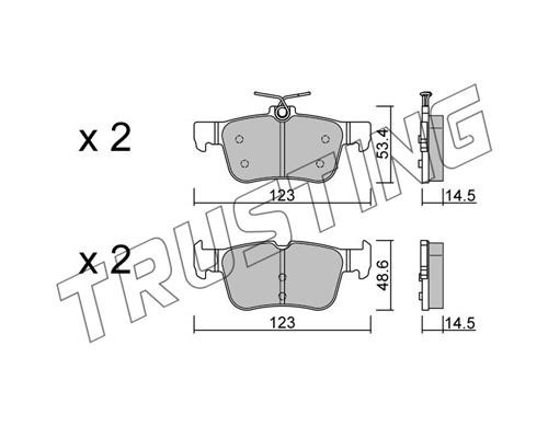 Trusting 1064.2 Brake Pad Set, disc brake 10642