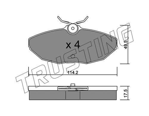 Trusting 1190.0 Brake Pad Set, disc brake 11900